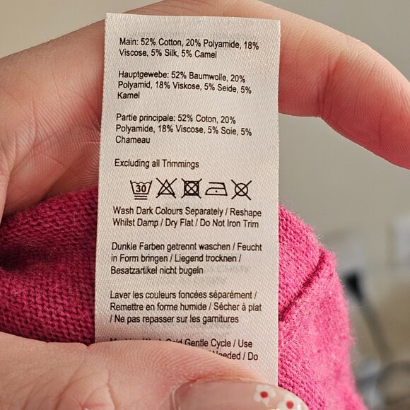 Joules Knitwear Pink Dalmatian Merino Wool Sweater Sz L - Picture 8 of 9